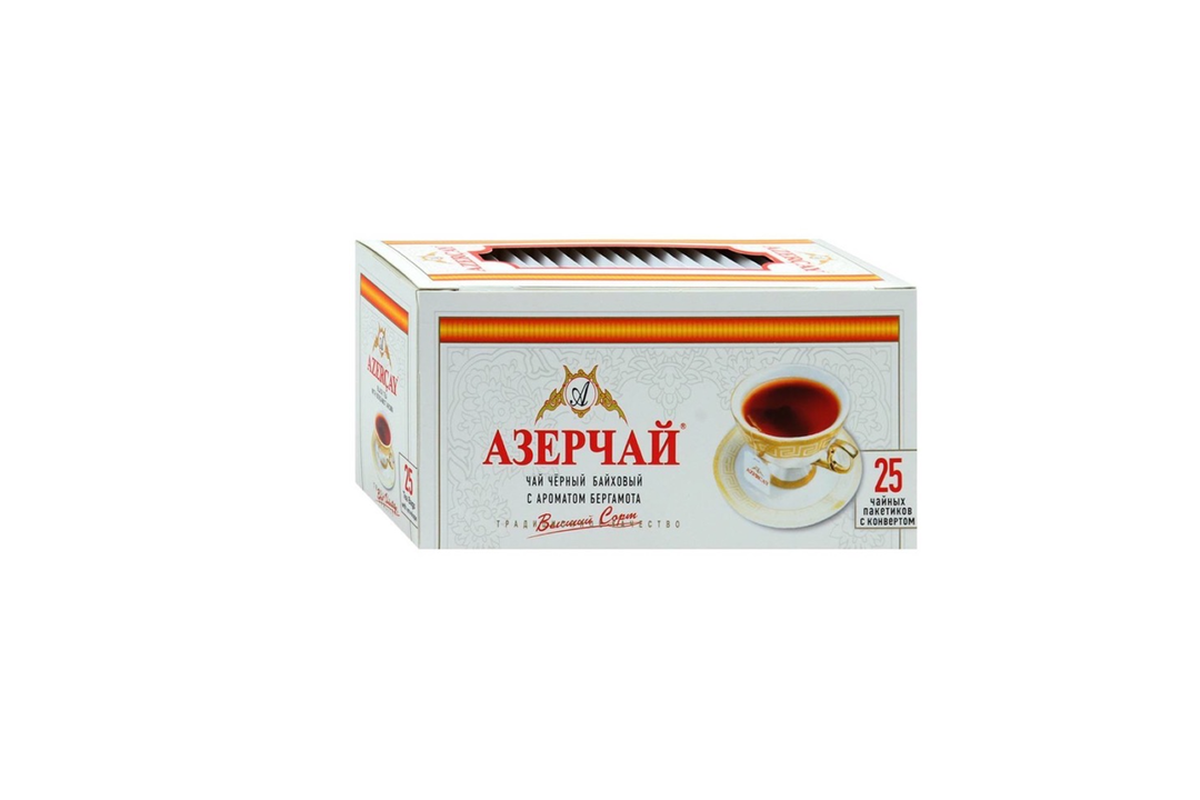 

Чай чёрный Азерчай с ароматом Бергамота в пакетиках 25 пакетиков x 2 г