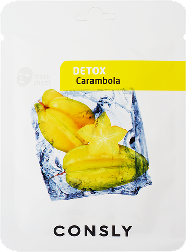 Маска тканевая для лица Consly Выводящая токсины, с экстрактом карамболы, 23 мл