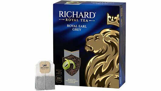 Чай черный Richard Royal Classics Earl Grey с ароматом бергамота в пакетиках 100 шт, 200 г
