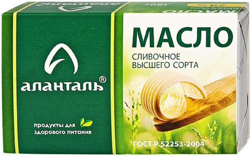 

Масло сливочное Аланталь Высшего сорта 79% 180 г