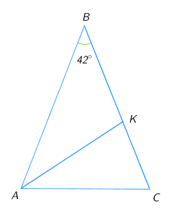 В равнобедренном треугольнике ... с основанием ... угол ... равен ....