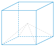 Найдите объём четырехугольной пирамиды, основанием которой является грань куба, а вершиной — центр куба, если объём всего куба равен ....