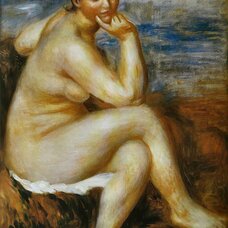 Bather with a rock
