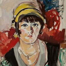 Portrait of a woman in a yellow hat