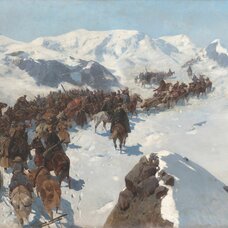 Crossing by Argutinsky through the snowy mountains of the Caucasus in 1853