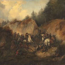 The battle between Cossacks and Circassians