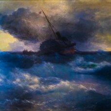 Ship in a storm