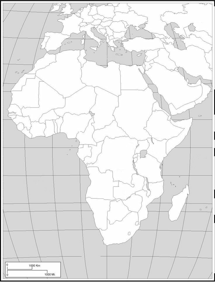 Физическая карта африки 7 класс распечатать - 80 фото