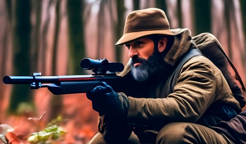 Hunter at the shooting range