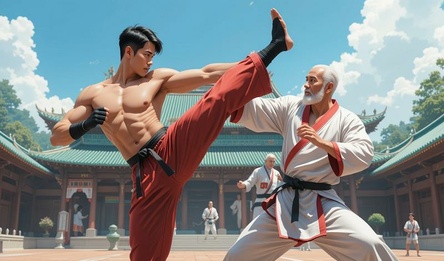 Kung fu gym fightong