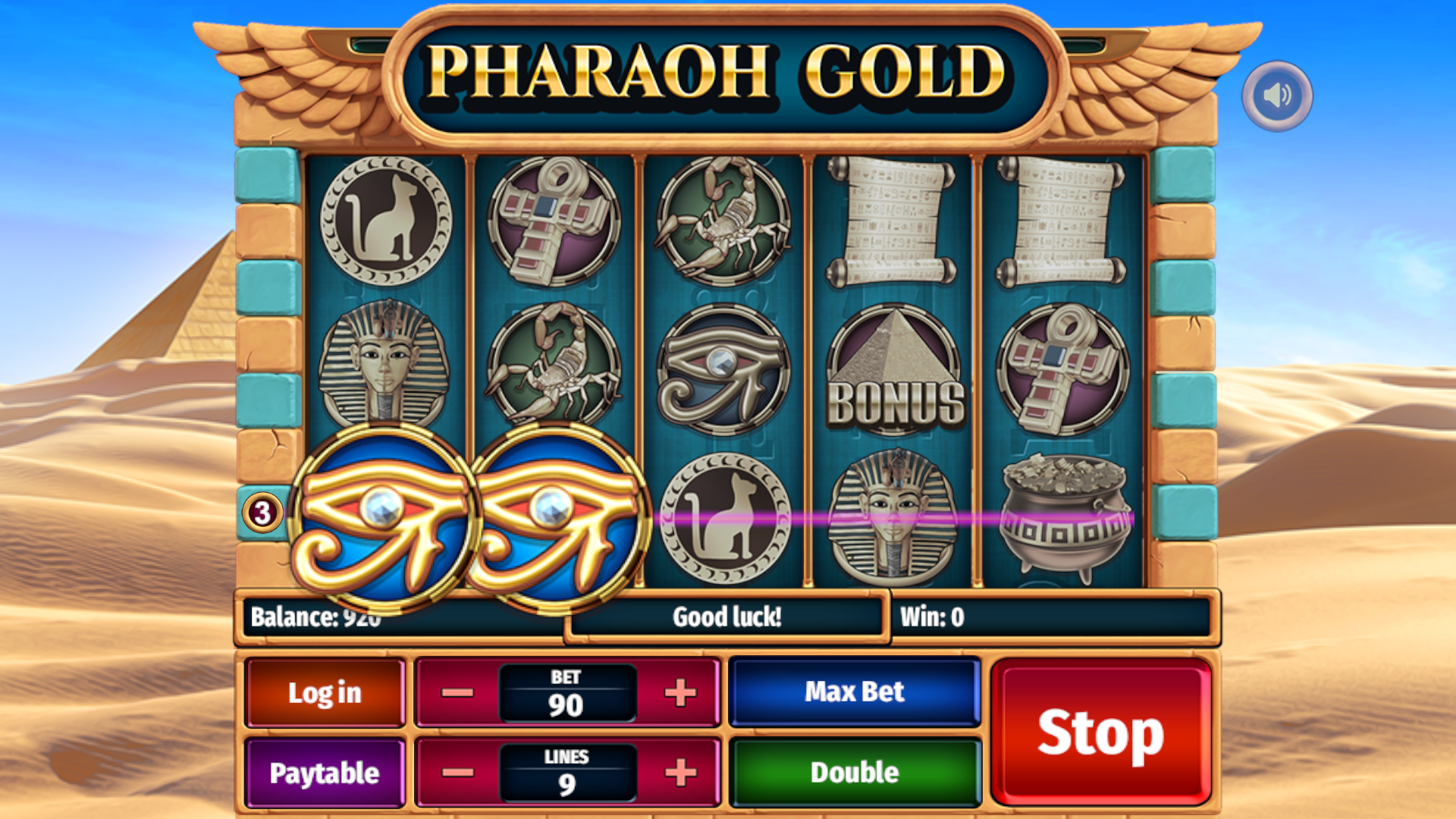 Golden pharaoh bet
