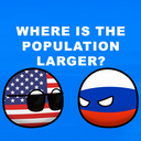 Where is the population larger?