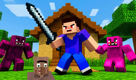 Нубик Защита Деревни с Разрушением блоков