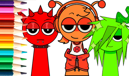 Раскраска с наклейками - Спрунки