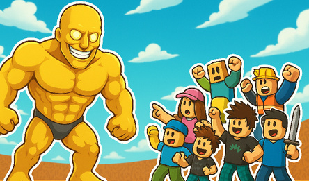 Обби онлайн: 100 человек против качка ТунТун Сахур