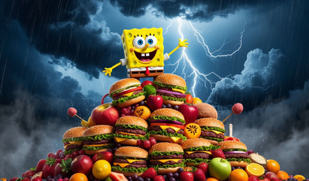 3д СпанчБоб - битва за бургеры