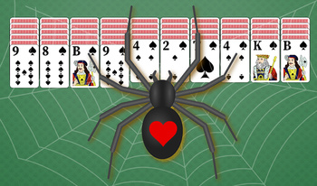 Paciência Spider: 1, 2 ou 4 naipes