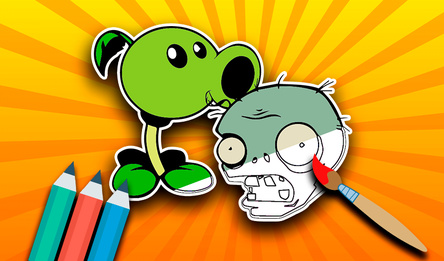 Раскраска Растения против Зомби