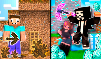 Выживание Шахтёра на Скайблоке 3д