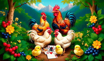 Spider solitaire: beautiful chicken cards