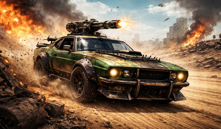 Тачки с пушками: разборки в пустошах