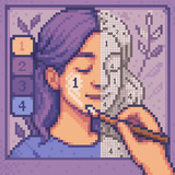 Draw picture by numbers. Pixel Art.