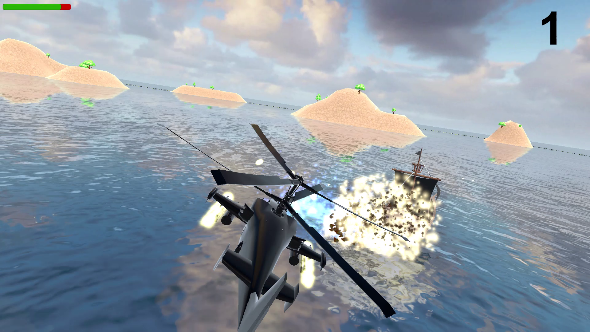 Морской бой. К-50 против пиратов.