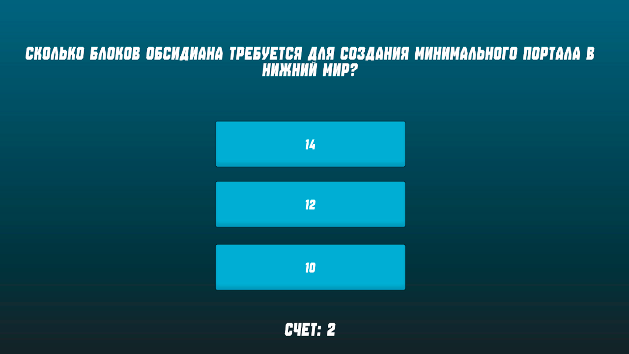 Викторина по игре из кубических блоков