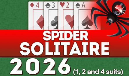 Spider Solitaire 2026 (1, 2 and 4 suits)