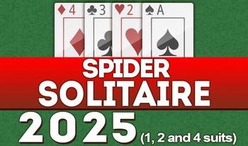 Spider Solitaire 2025 (1, 2 and 4 suits)