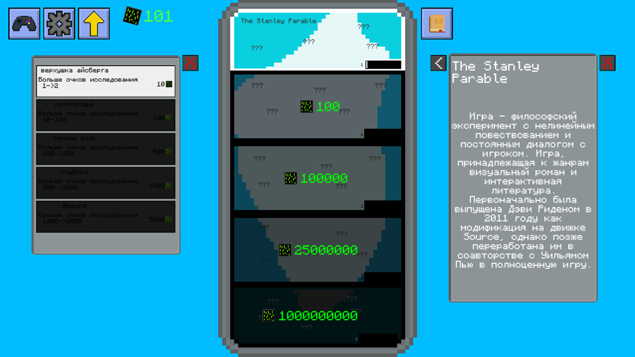 Айсберг загадочных игр: Кликер