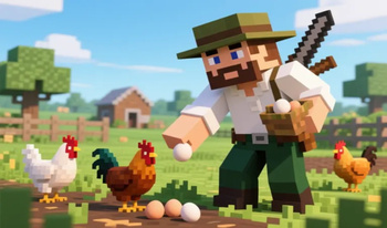 Фермер ловит яйца!