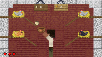 Фермер ловит яйца!