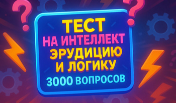 Тест на интеллект, эрудицию и логику 3000 вопросов