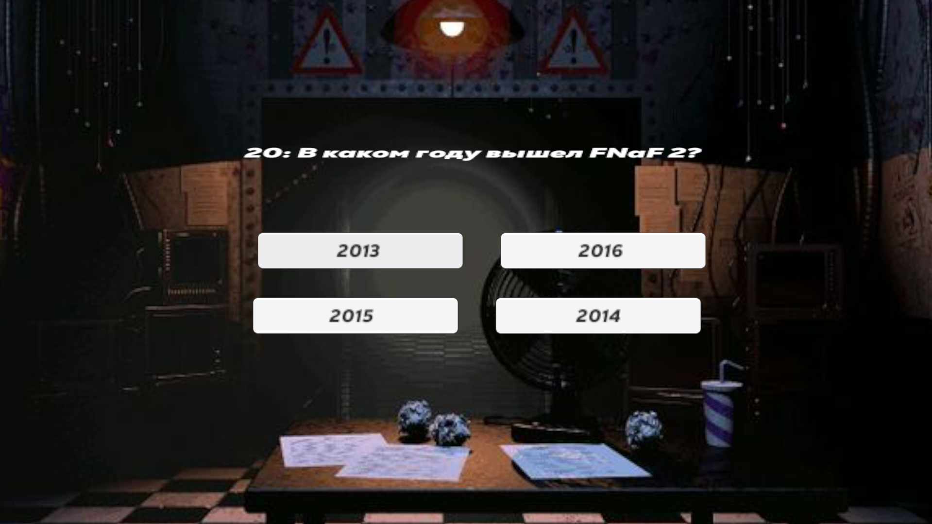 Тест на Знания о Вселенной ФНАФ