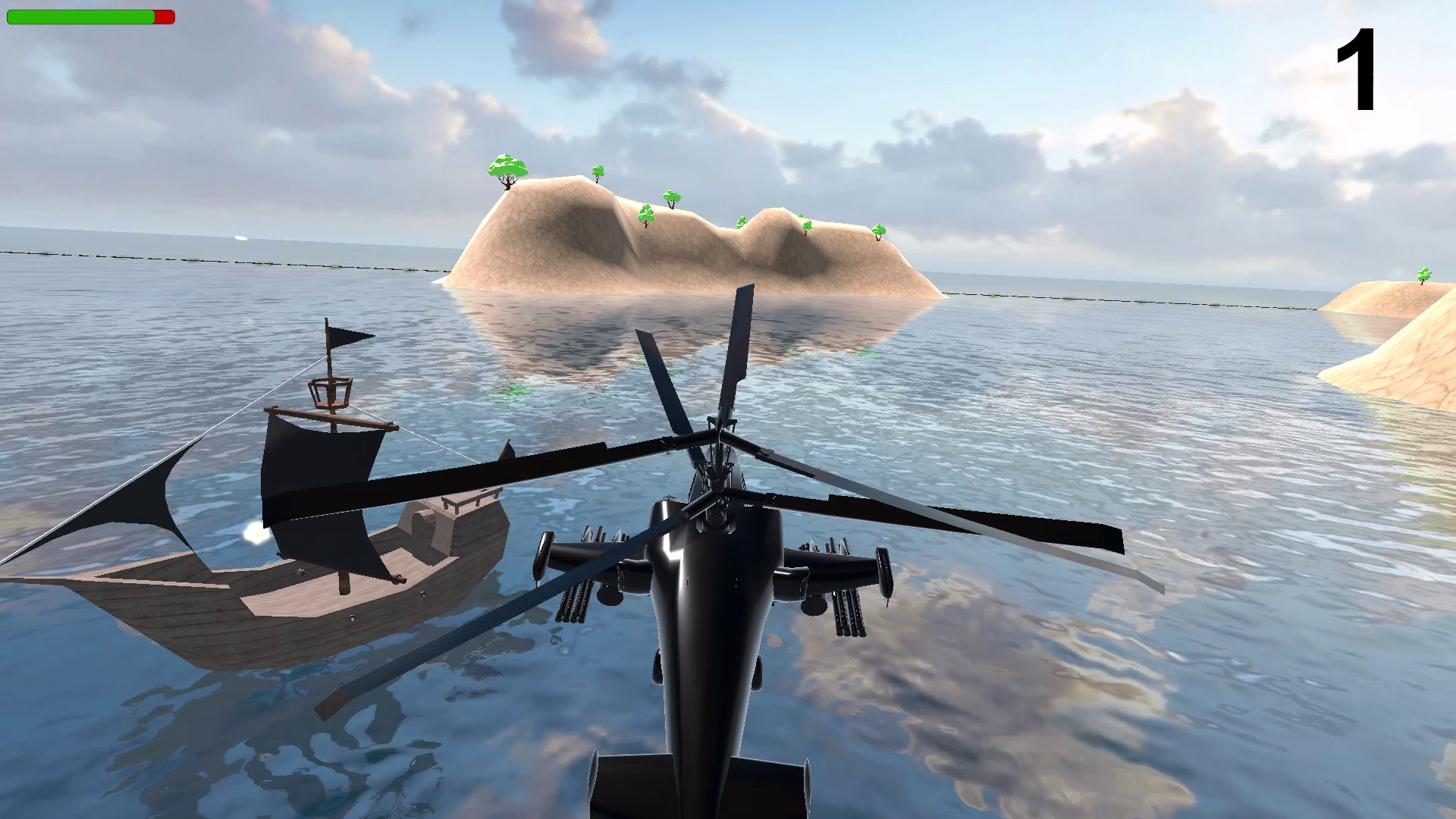 Морской бой. К-50 против пиратов.