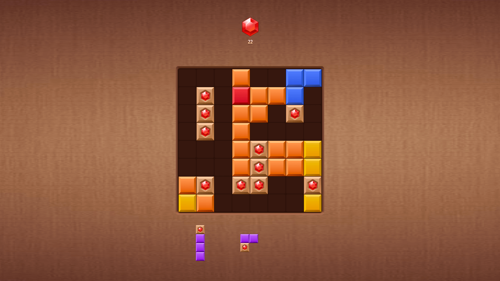 Блок Пазл 1010: Линии Самоцветов