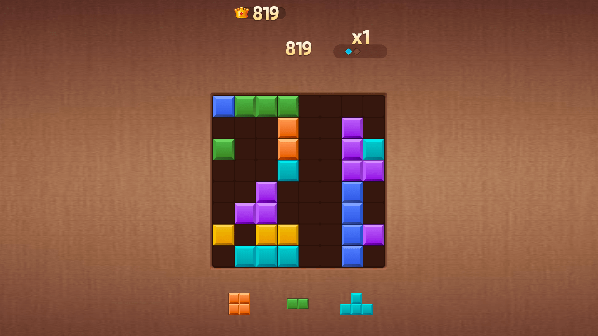 Блок Пазл 1010: Линии Самоцветов