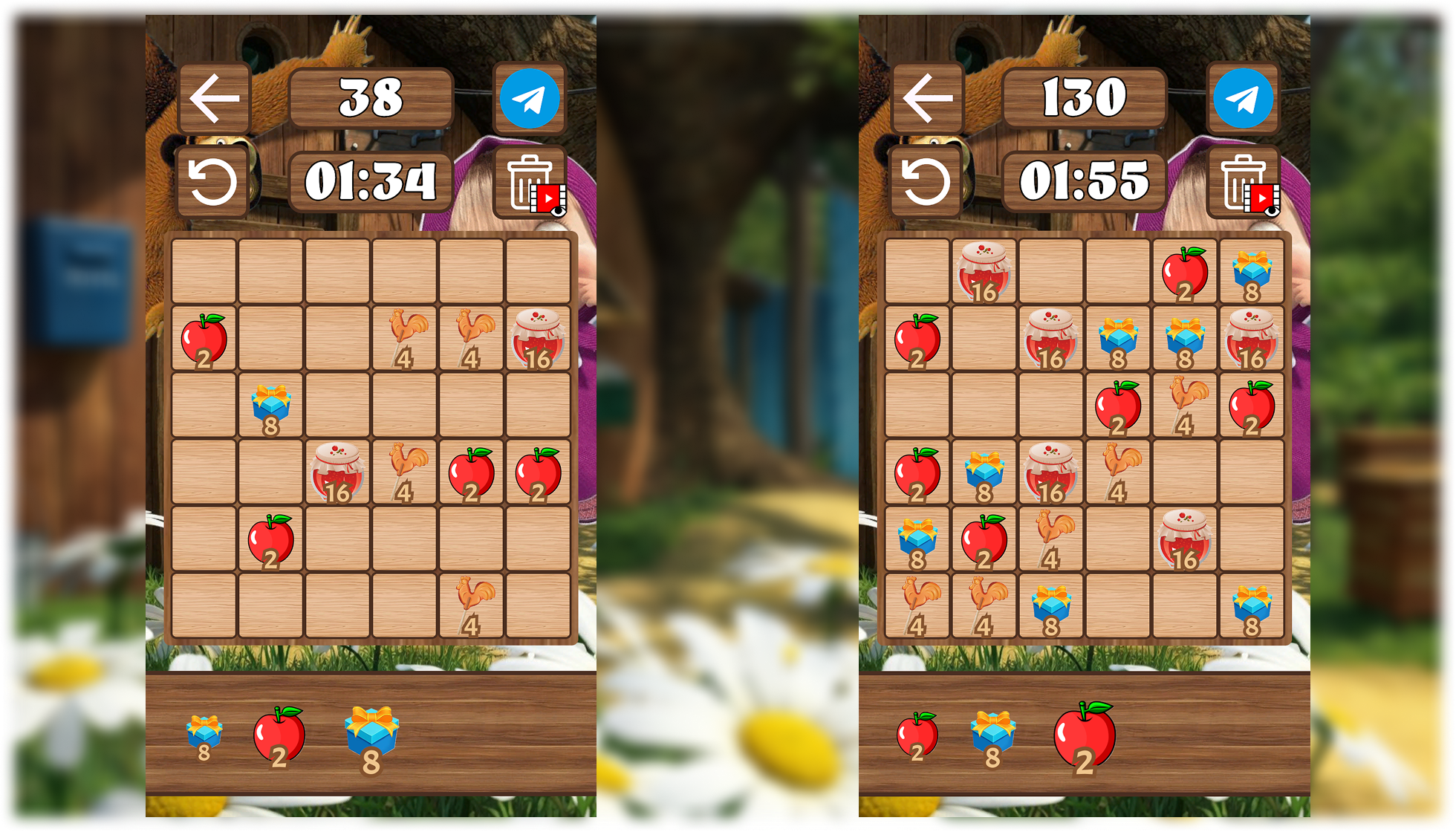 Помоги Маше собрать числа!