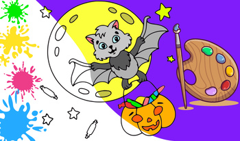 Colouring book Halloween Cats and Sweets
