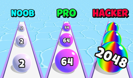 Ball Run 2048: merge number