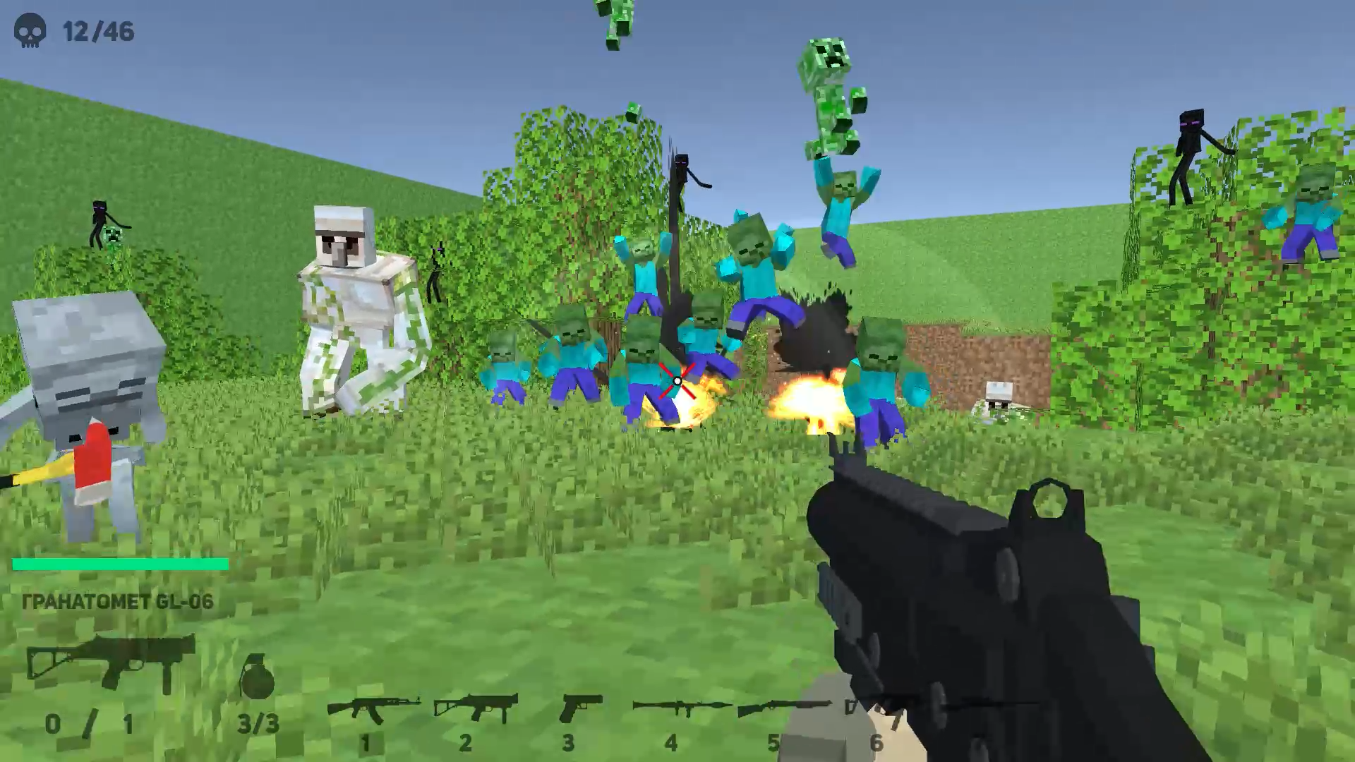 minecraft shooting games