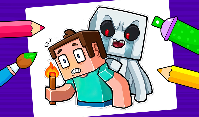 minecraft coloring pages herobrine