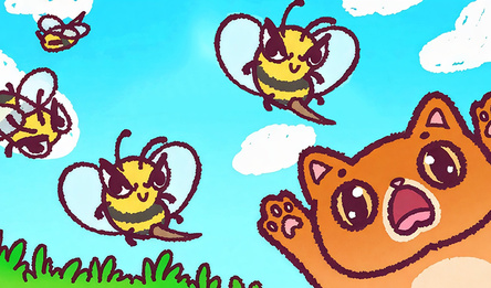 Спасите котика от пчел! Головоломка!