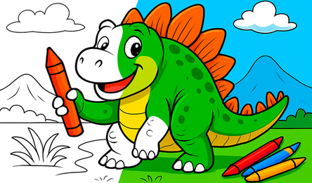 Раскраска в мире Динозавров