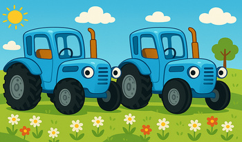 Найди отличия: Синий Трактор