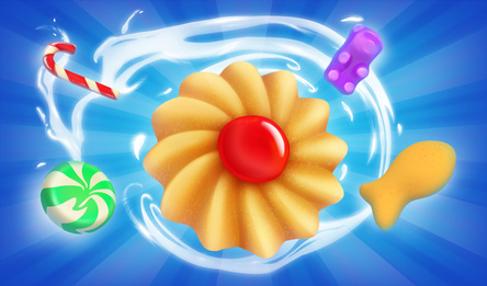 Водопад сладостей: 3D