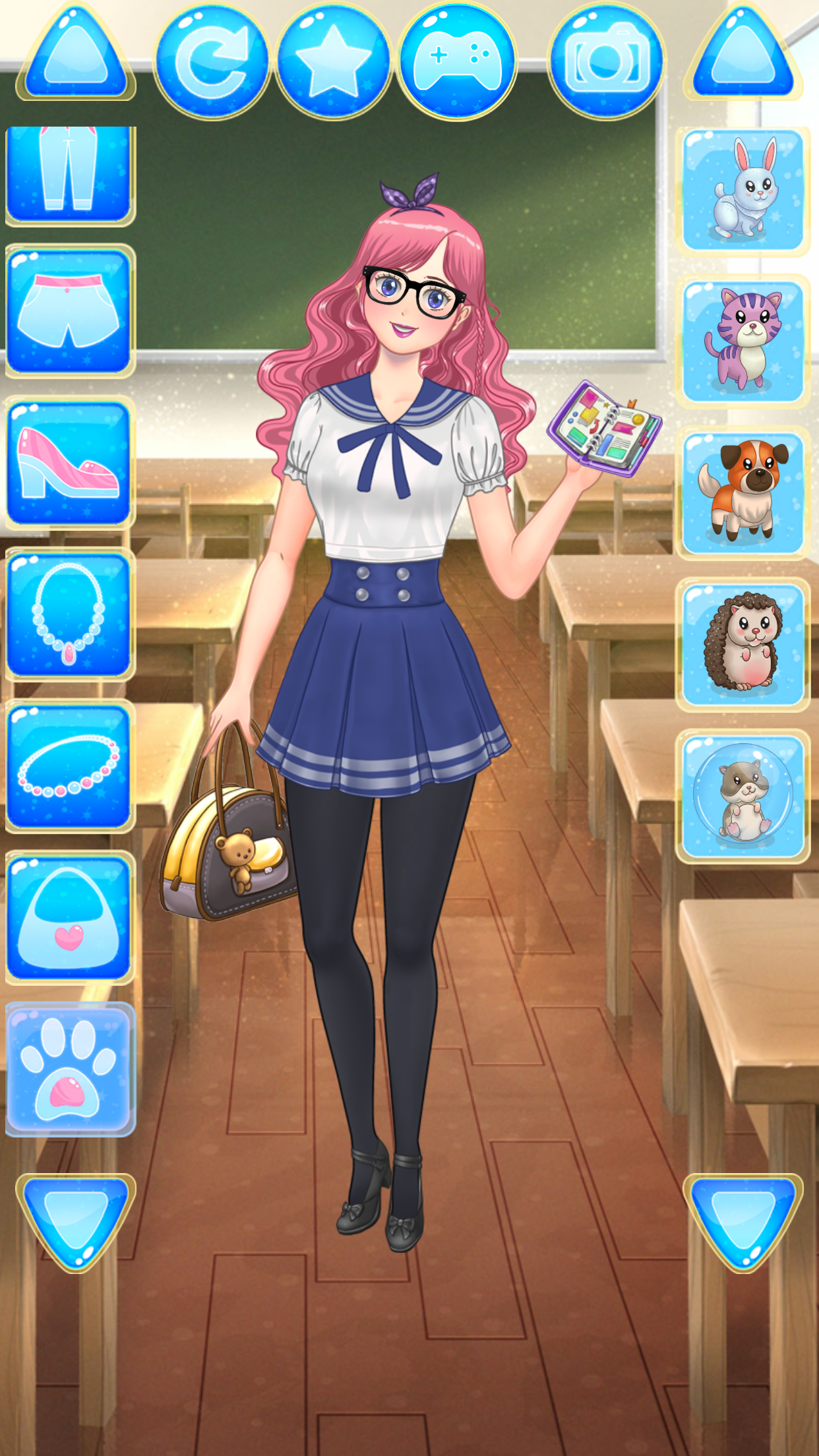 Play Anime school girl dress up game