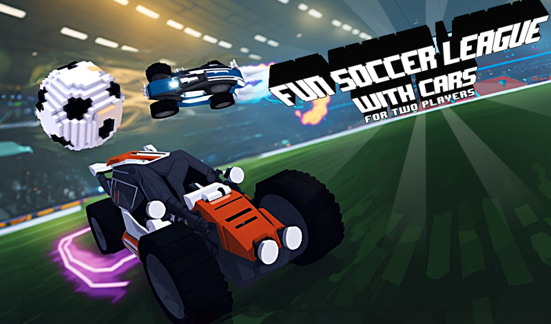 Fun soccer league with cars for two players — play online for free