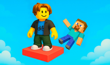 Майны против Роблов: Обби платформа